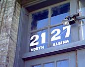 Address in the window above the North Coast Seed Building entry