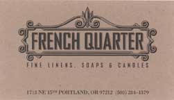 French Quarter business card